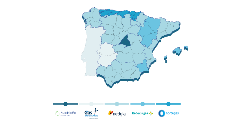 mapa distribuidoras de gas en españa